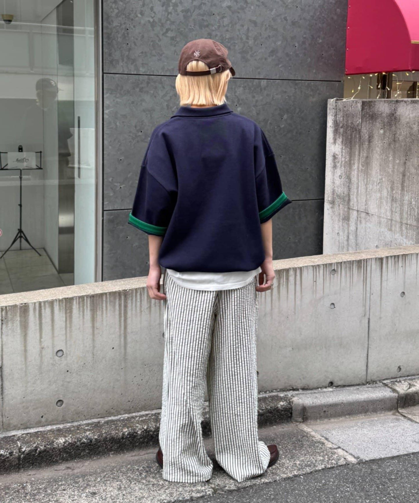 中性涼感印花華夫格POLO衫
