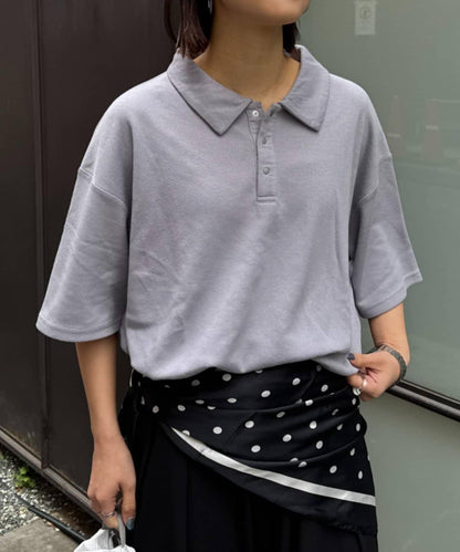 中性涼感印花華夫格POLO衫