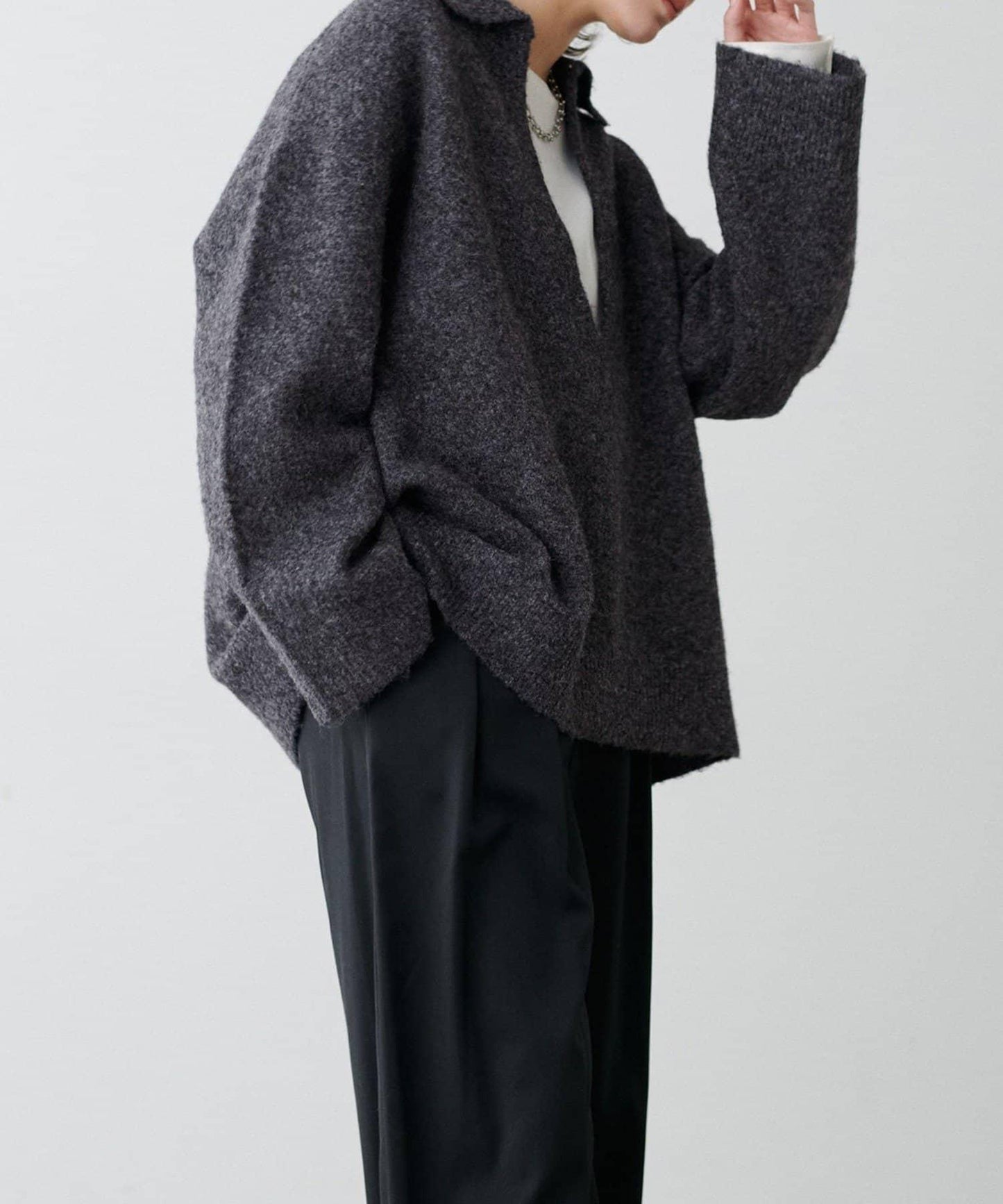 LARUTA 雜色有領開口領針織上衣