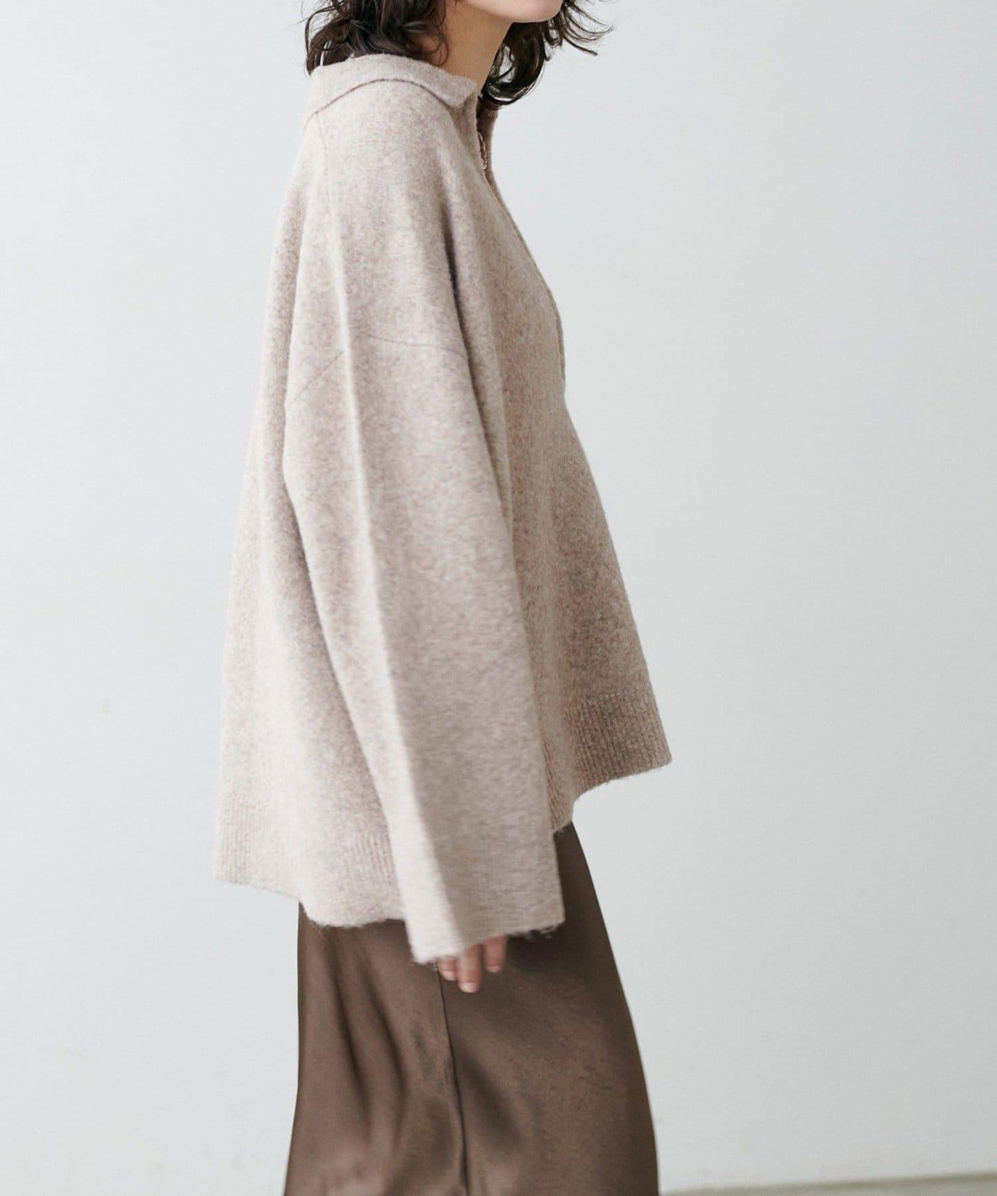 LARUTA 雜色有領開口領針織上衣