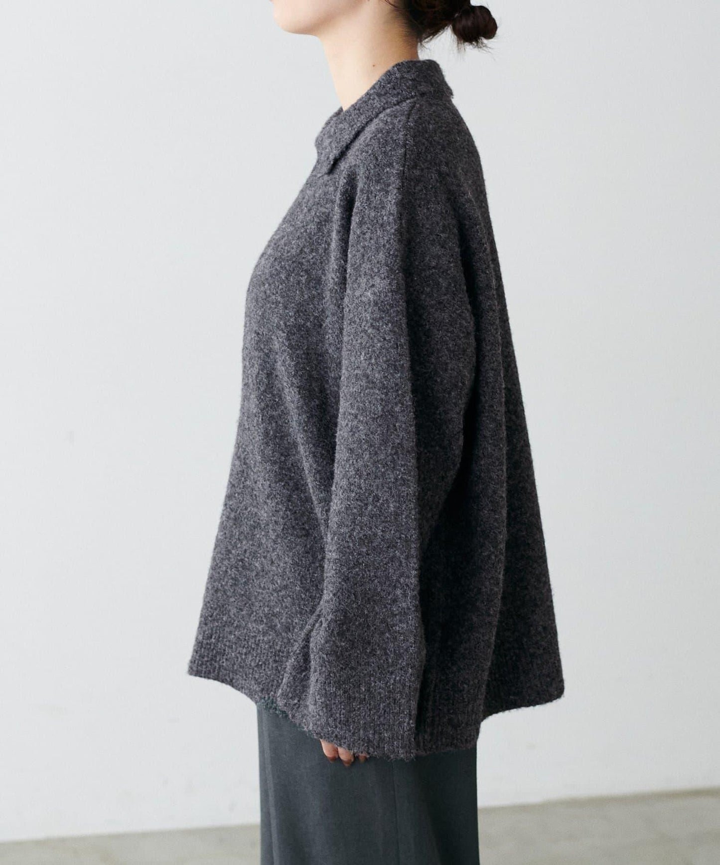 LARUTA 雜色有領開口領針織上衣