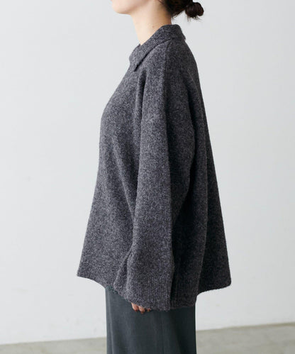 LARUTA 雜色有領開口領針織上衣