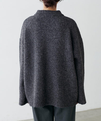 LARUTA 雜色有領開口領針織上衣