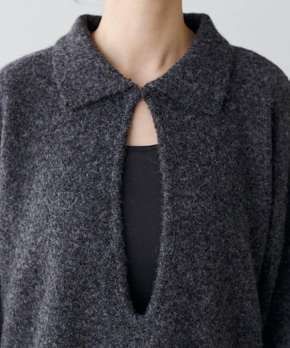 LARUTA 雜色有領開口領針織上衣