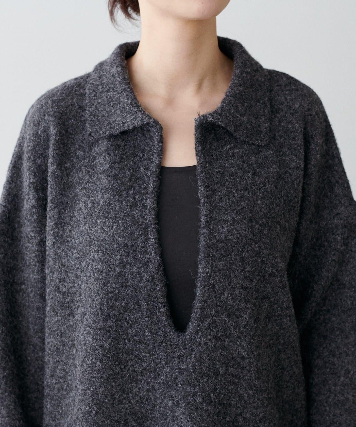 LARUTA 雜色有領開口領針織上衣