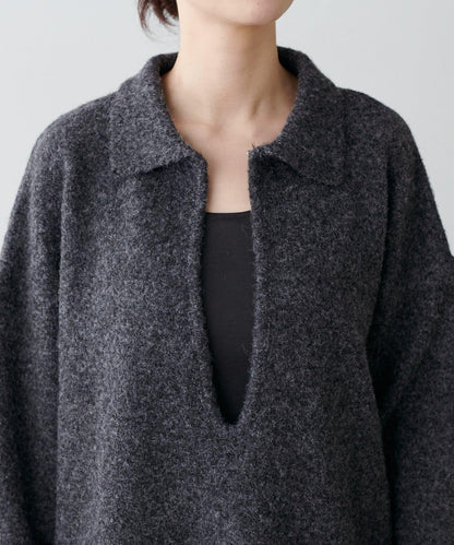 LARUTA 雜色有領開口領針織上衣