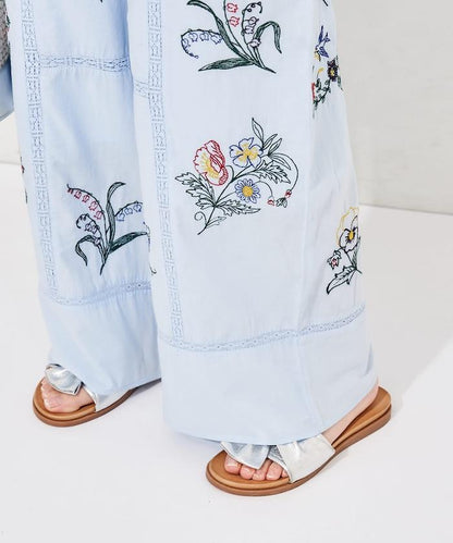 印度拼接刺繡鬆緊休閒褲（可搭配套裝）