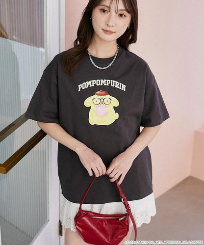 SANRIO CHARACTERS（三麗歐） 眼鏡學院風印花T恤