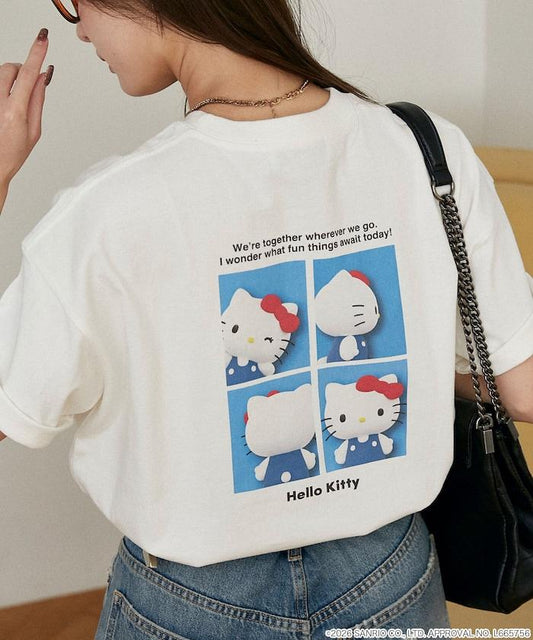 HELLO KITTY（凱蒂貓） ID Photo風背部印花T恤