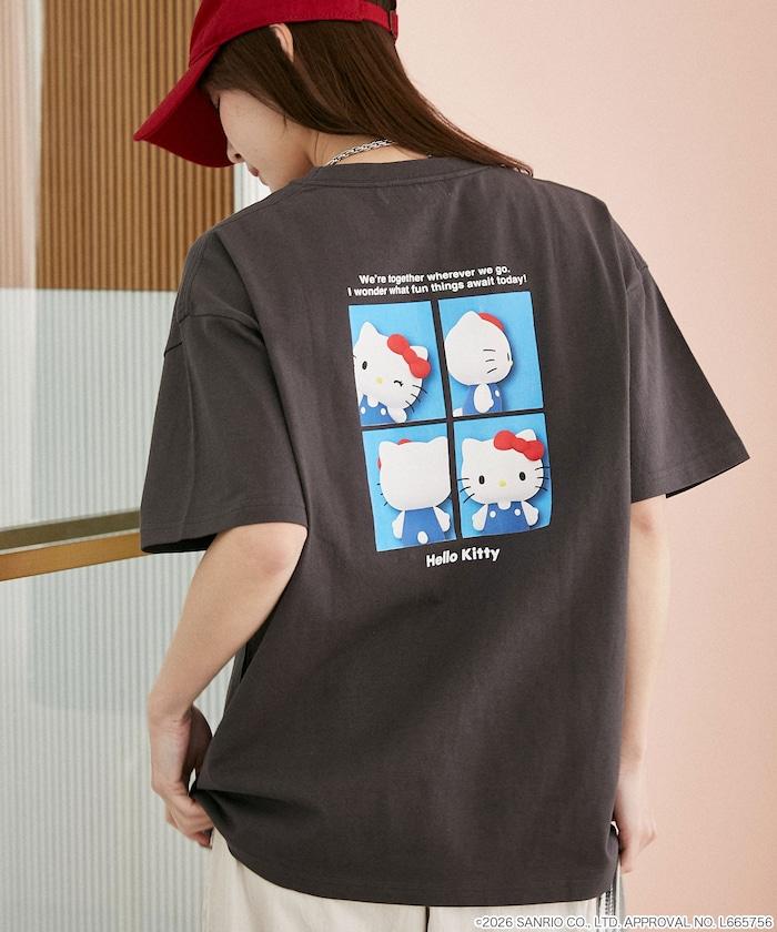 HELLO KITTY（凱蒂貓） ID Photo風背部印花T恤
