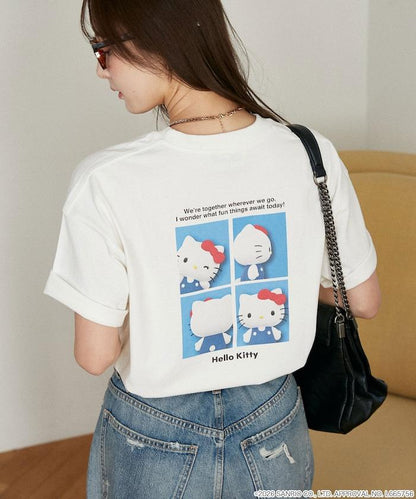 HELLO KITTY（凱蒂貓） ID Photo風背部印花T恤