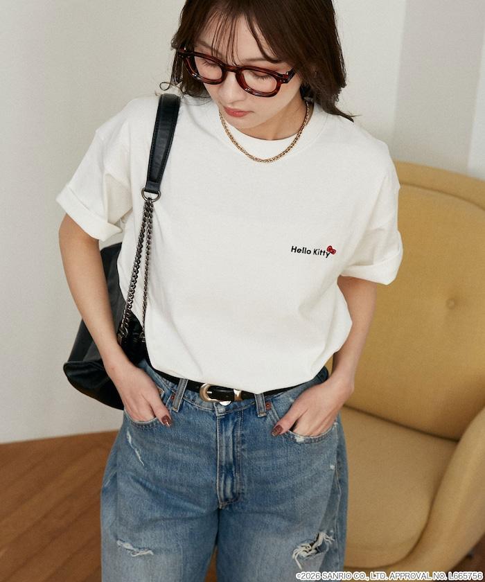 HELLO KITTY（凱蒂貓） ID Photo風背部印花T恤