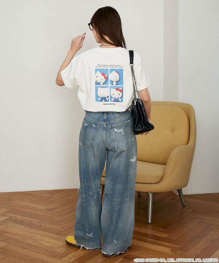 HELLO KITTY（凱蒂貓） ID Photo風背部印花T恤