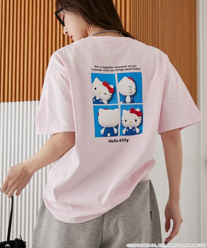 HELLO KITTY（凱蒂貓） ID Photo風背部印花T恤