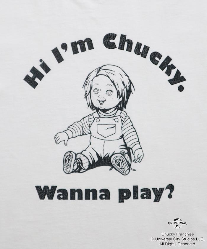 Child's Play/チャイルド・プレイ（鬼娃回魂） CHUCKY 印花寬鬆圓領撞色T恤