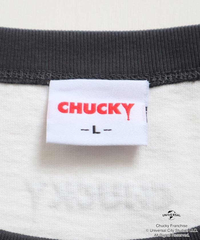 Child's Play/チャイルド・プレイ（鬼娃回魂） CHUCKY 印花寬鬆圓領撞色T恤