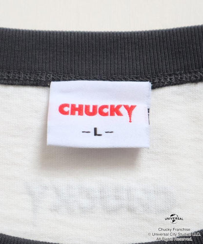 Child's Play/チャイルド・プレイ（鬼娃回魂） CHUCKY 印花寬鬆圓領撞色T恤
