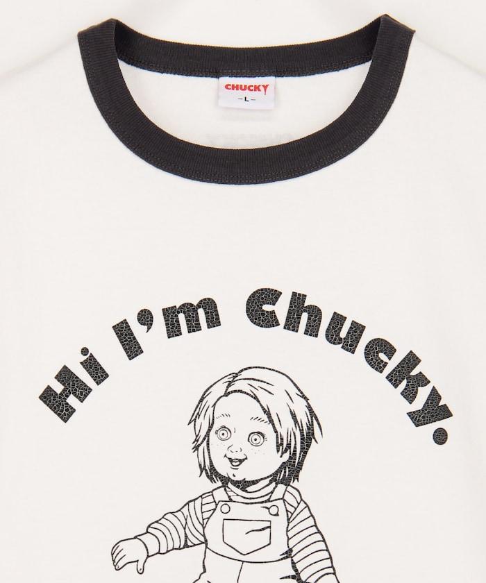 Child's Play/チャイルド・プレイ（鬼娃回魂） CHUCKY 印花寬鬆圓領撞色T恤