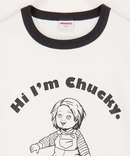 Child's Play/チャイルド・プレイ（鬼娃回魂） CHUCKY 印花寬鬆圓領撞色T恤