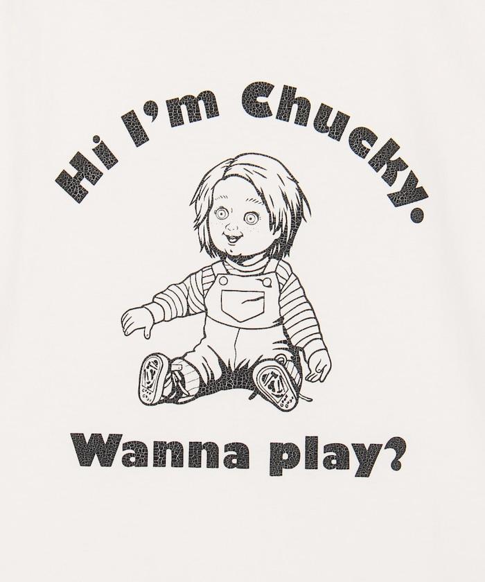 Child's Play/チャイルド・プレイ（鬼娃回魂） CHUCKY 印花寬鬆圓領撞色T恤