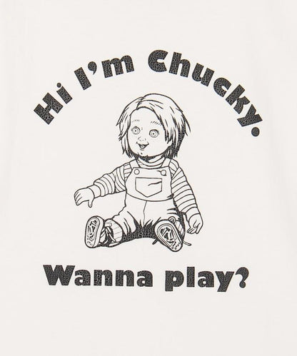 Child's Play/チャイルド・プレイ（鬼娃回魂） CHUCKY 印花寬鬆圓領撞色T恤