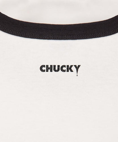Child's Play/チャイルド・プレイ（鬼娃回魂） CHUCKY 印花寬鬆圓領撞色T恤