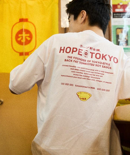 ホープ軒本舗×FREAK'S STORE 聯名 寬鬆廓形 背部印花 圓領T恤