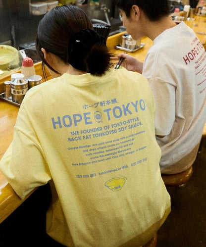 ホープ軒本舗×FREAK'S STORE 聯名 寬鬆廓形 背部印花 圓領T恤