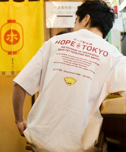 ホープ軒本舗×FREAK'S STORE 聯名 寬鬆廓形 背部印花 圓領T恤