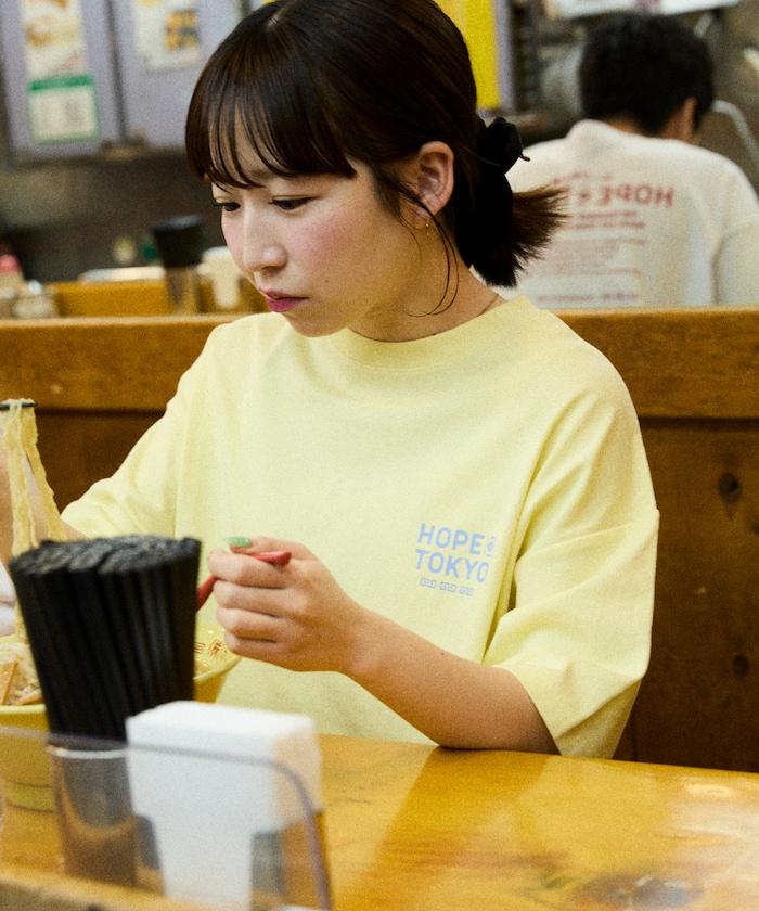 ホープ軒本舗×FREAK'S STORE 聯名 寬鬆廓形 背部印花 圓領T恤