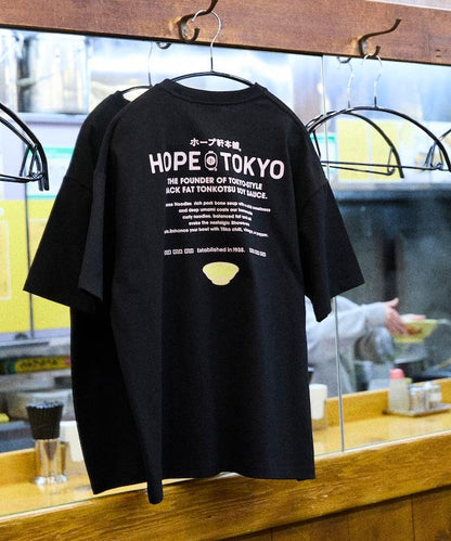 ホープ軒本舗×FREAK'S STORE 聯名 寬鬆廓形 背部印花 圓領T恤