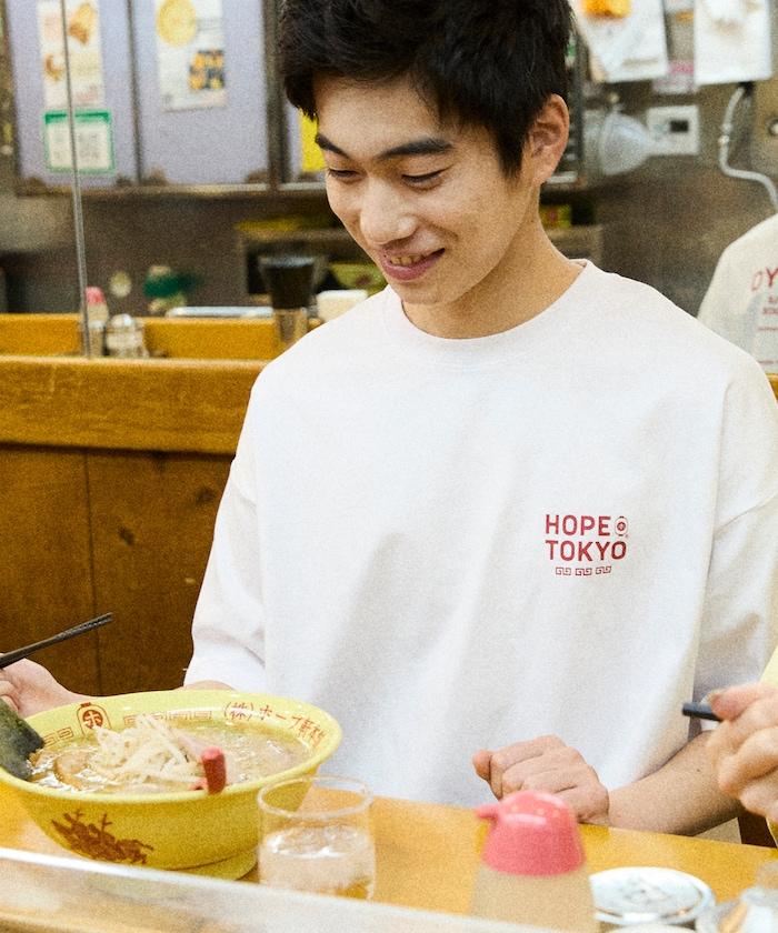 ホープ軒本舗×FREAK'S STORE 聯名 寬鬆廓形 背部印花 圓領T恤