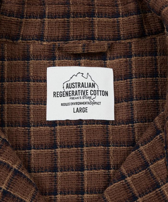 AUSTRALIAN COTTON 開領格紋短袖襯衫