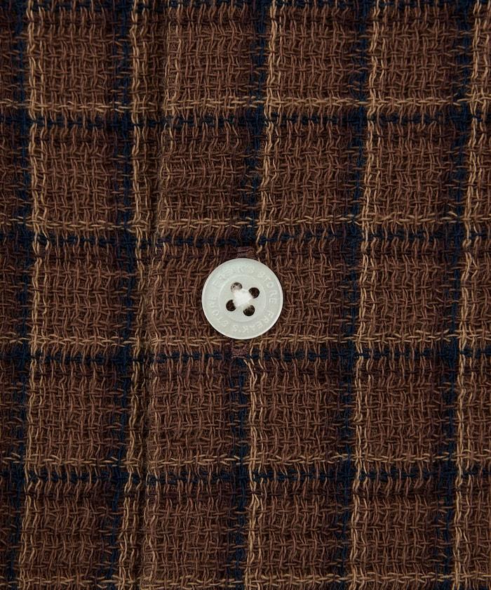 AUSTRALIAN COTTON 開領格紋短袖襯衫