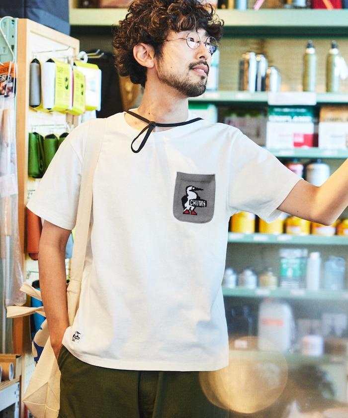 CHUMS×FREAK'S STORE 聯名 Booby Bird 圖案 針織口袋 圓領T恤