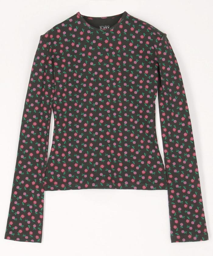 SUPER RIB PADDED SHOULDER CREW NECK LONG SLEEVE 長袖上衣