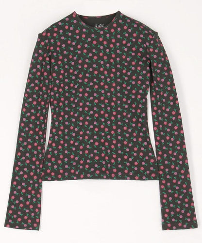 SUPER RIB PADDED SHOULDER CREW NECK LONG SLEEVE 長袖上衣