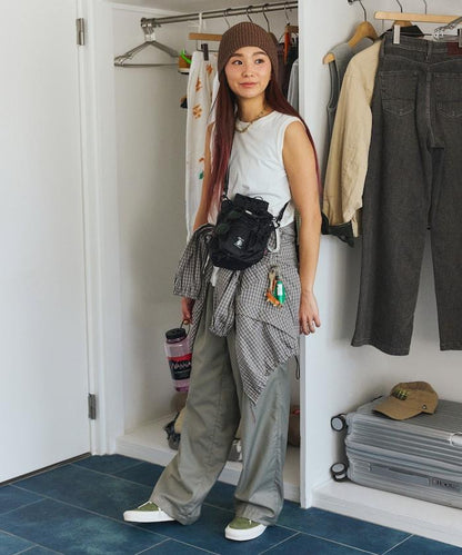 2WAY ROLLTOP&KINCHAKU SHOULDE 卷頂巾著設計 單肩包