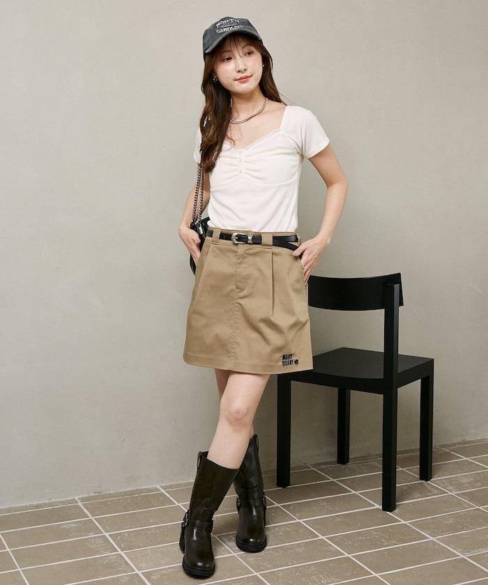 可成套搭配 褶襉設計 迷你半身裙