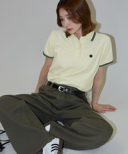 珠地小標條紋Polo衫