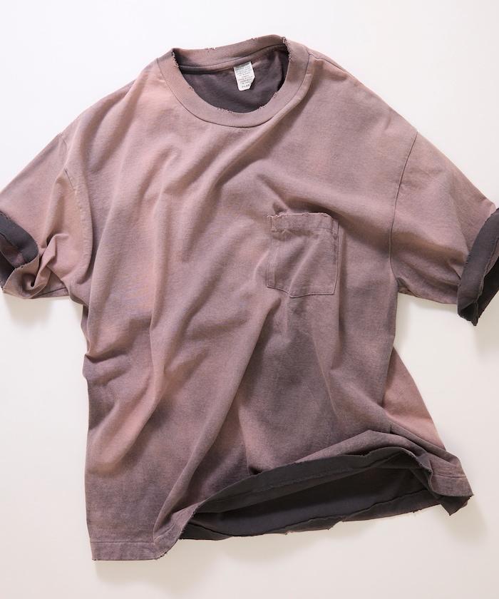 80-90s USA POCKET TEE SUNFADE