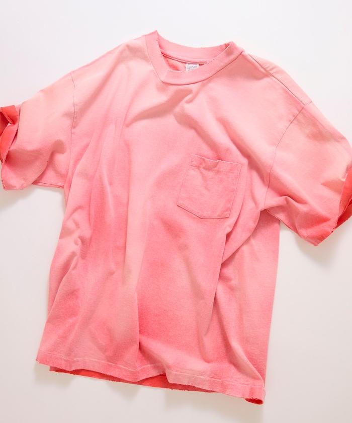 80-90s USA POCKET TEE SUNFADE