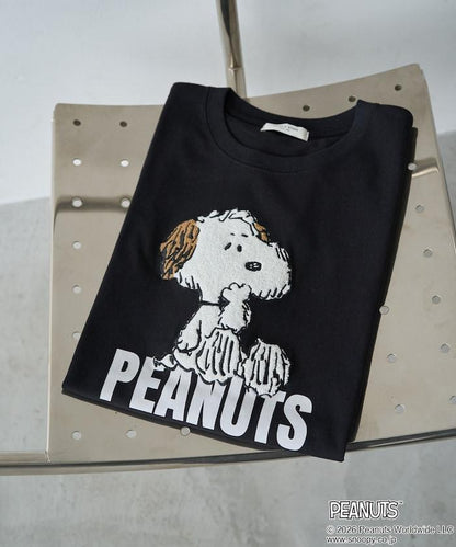 《PEANUTS》 沙迦拉刺繡短袖T恤