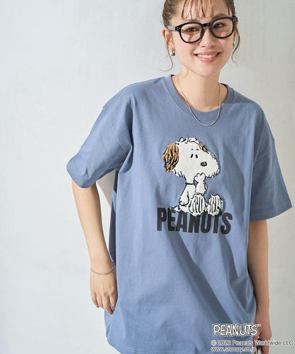 《PEANUTS》 沙迦拉刺繡短袖T恤