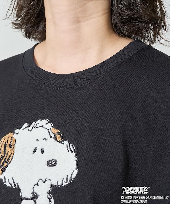 《PEANUTS》 沙迦拉刺繡短袖T恤