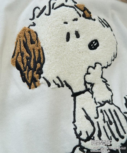 《PEANUTS》 沙迦拉刺繡短袖T恤