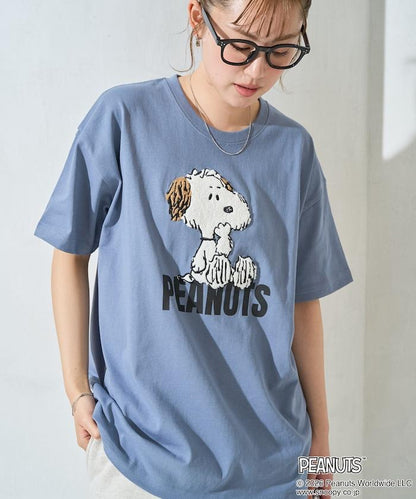 《PEANUTS》 沙迦拉刺繡短袖T恤