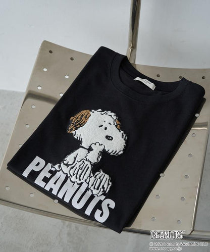 《PEANUTS》 沙迦拉刺繡短袖T恤