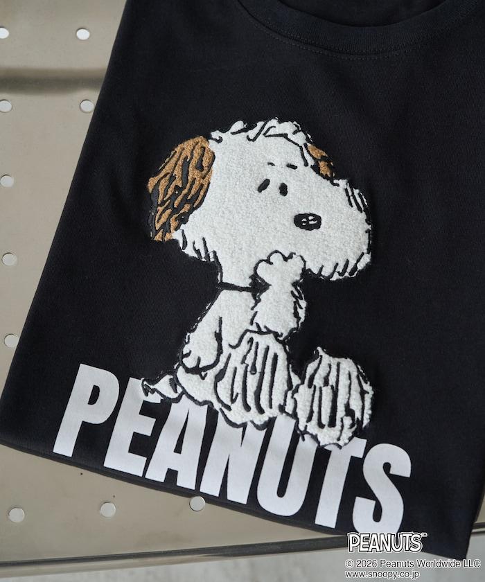 《PEANUTS》 沙迦拉刺繡短袖T恤