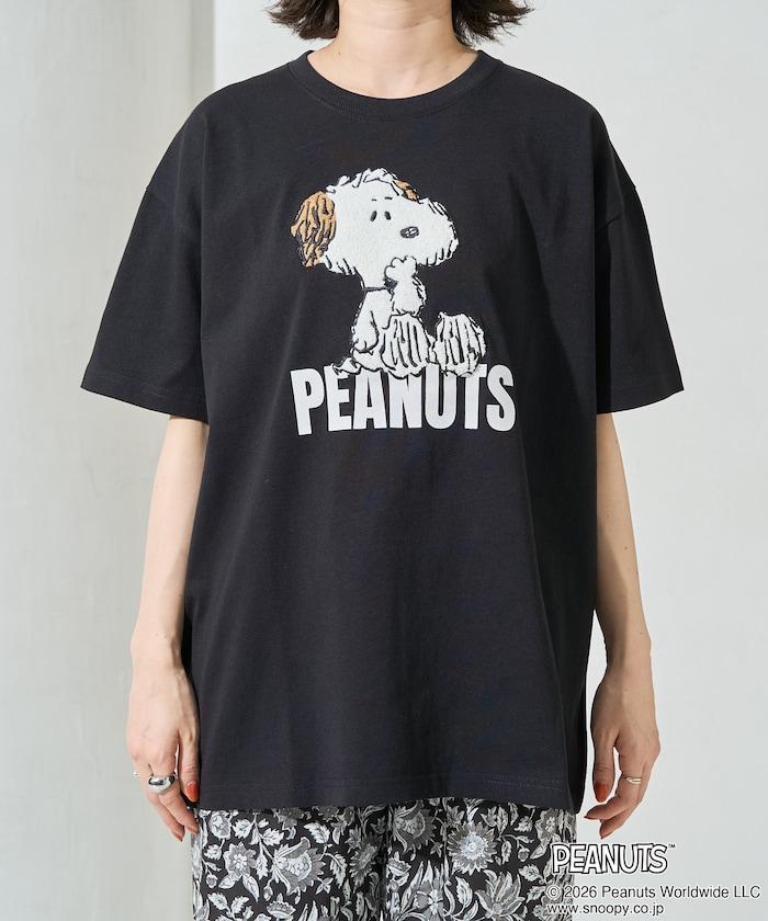 《PEANUTS》 沙迦拉刺繡短袖T恤